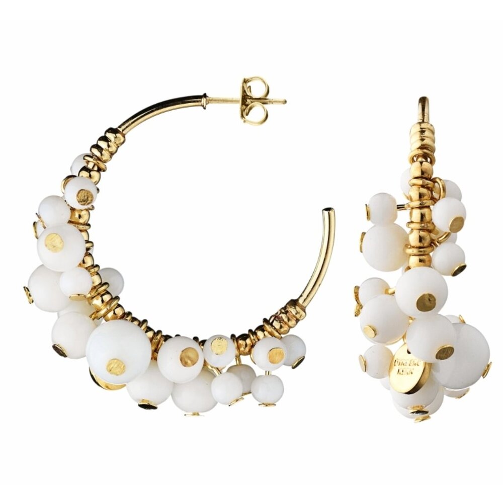Dyrberg/Kern Vipasha White Jade hoop earrings